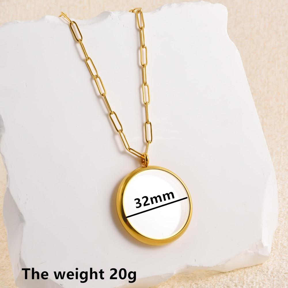 1Pc Stainless Steel Openable Glass Medaillon Coin Holder Collar Jewelry Round Reliquary Photo Floating Locket Pendant Necklaces
