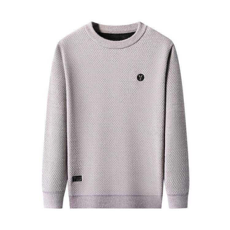 Men s Thickened Sweater Hoodie - Warm, High-End Autumn/Winter Round Neck Base Layer XL
