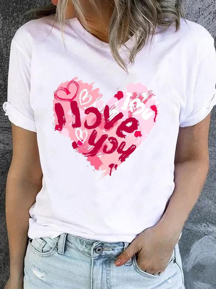 (Asian Size) Sweet 90s Cute Style Women Fashion Printed Casual T Shirt Tee Top Lady Female Graphic Short Sleeve T-shirts Clothing