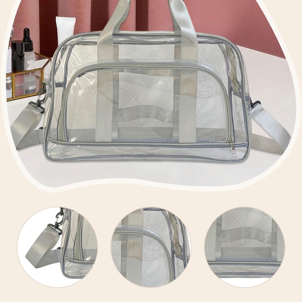 Clear Toiletry Bag for Women Men Waterproof Organizer PVC Transparent Makeup Bag Tote Bag for Airport Travel Gym Events Airline