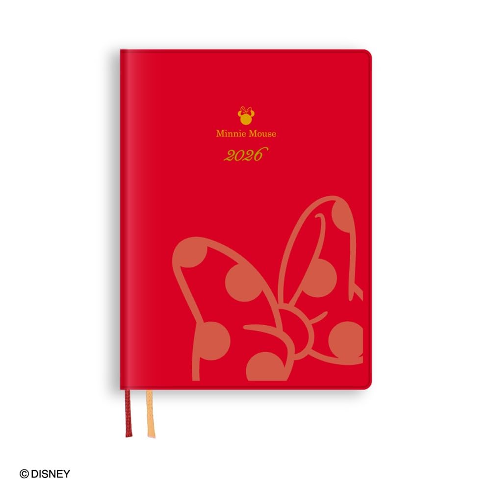 Daigo 2026 Disney Weekly Minnie December 2025 Start Planner, Left, B6, Mouse, Red, E6161,