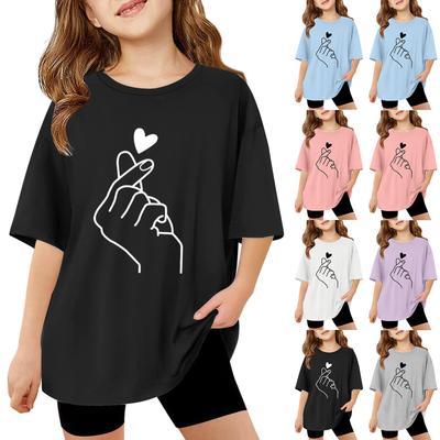 Kids Cute Fashion Short Sleeve Round Neck Printed Casual T-Shirt Top