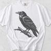 Stencil Perched Raven Shirt, Linocut Print Graphic Tee, Comfort Colors Cotton