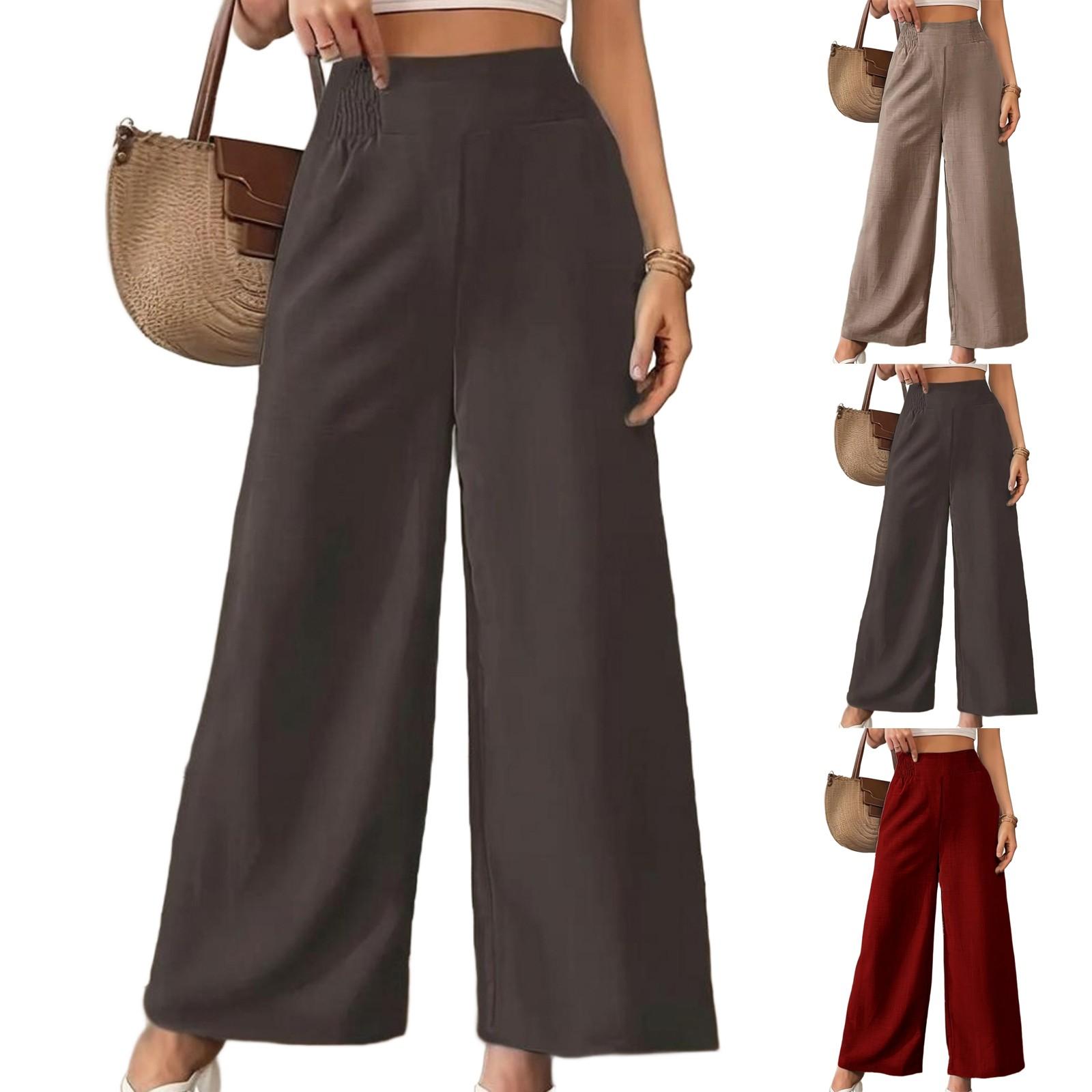 

Women s Fashionable Casual Wide Leg Pants And High Waisted Pants L