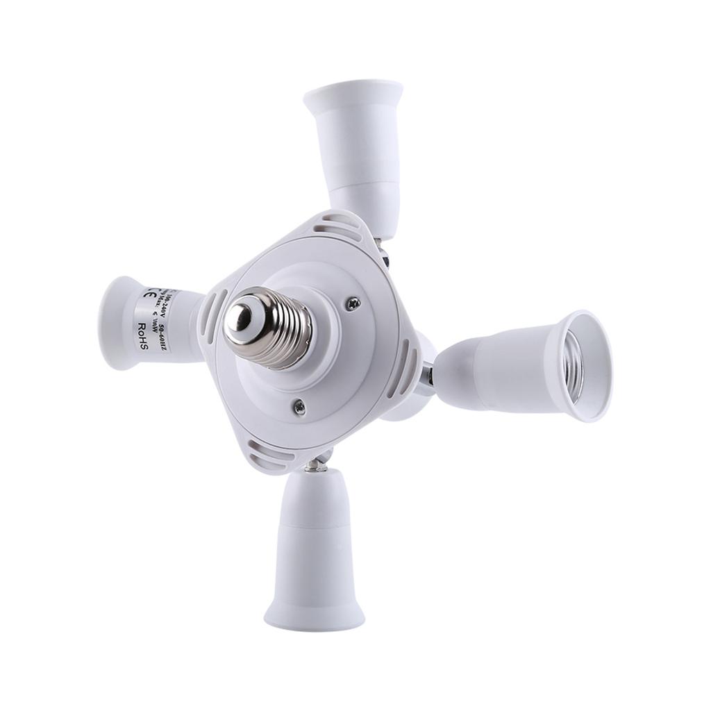 5 in 1   E27 To E27 Base Light Lamp Bulb Adapter Holder Socket Splitter New #3