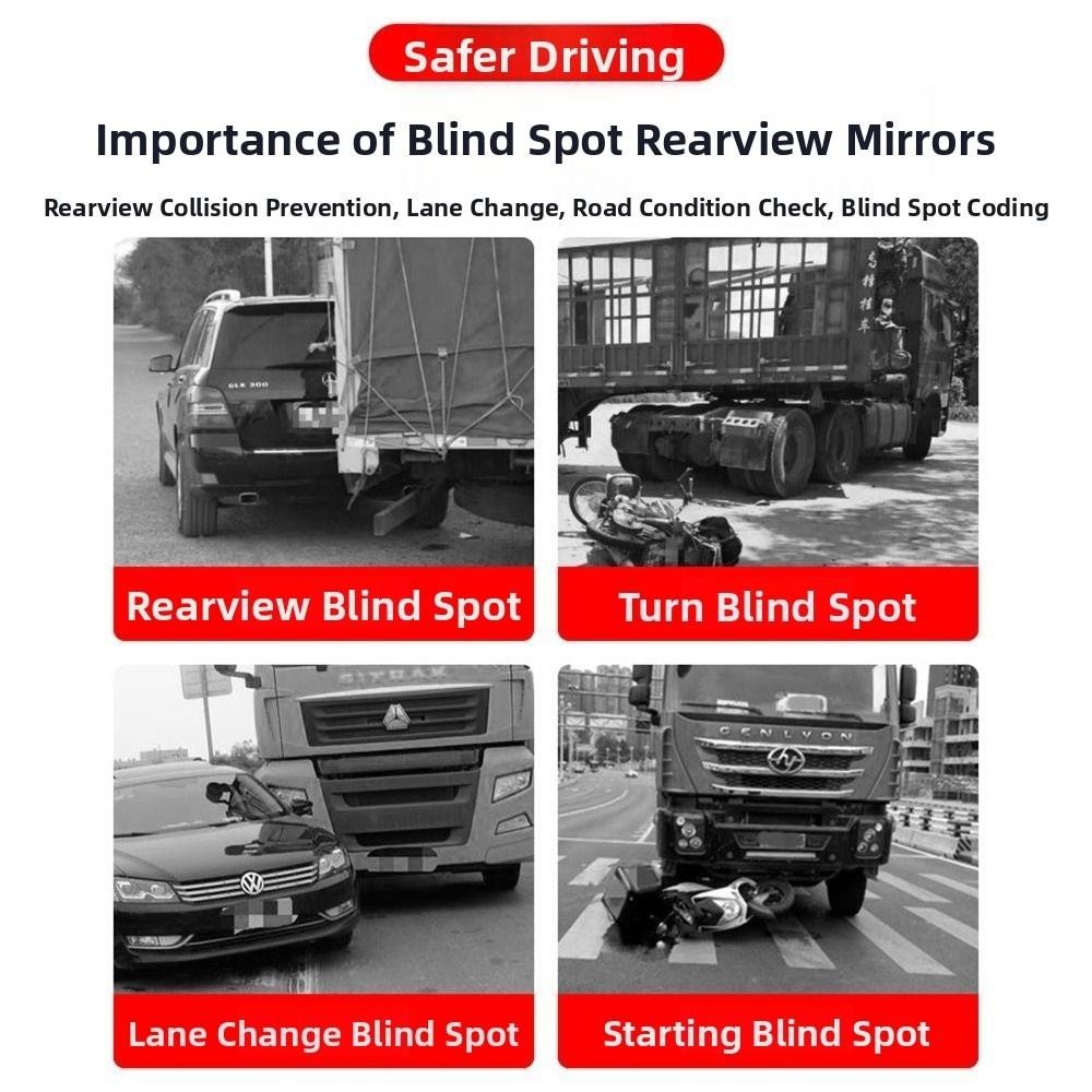 2Pcs 9/12/14cm Car Blind Spot Mirror Reversing Auxiliary Mirror  Car Observation
