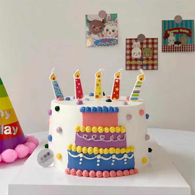 LIEI Colorful Flame Birthday Cake Candles