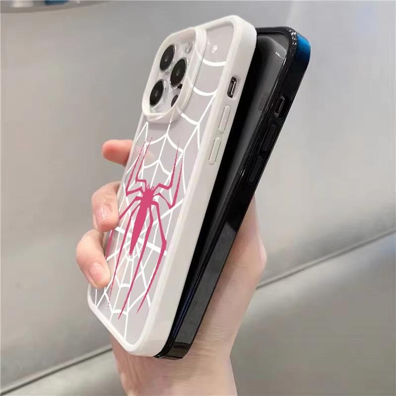 Gothic Spider Design Drop Resistant Phone Case for iPhone 17 Air 16 15 13 12 11 ProMax Pro Plus Transparent Slim Fit Bumper