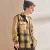 Dickies Melard Reversible Embroidered Patch Color Block Plaid Long Sleeve Shirt Men shirts DK009452KHK