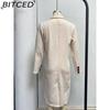 BITCED Women's Vintage Casual Lattice Print Autumn Winter Long Sleeve POLO Neck Jackets & Coats