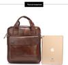 A4 Vertical Document Retro Men's Cowhide Crossbody Briefcase Shoulder Bag