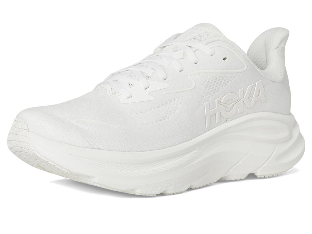 HOKA Clifton 10 Wide Track Field Running Size White x White Men's & Shoes, 25.0,