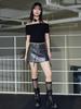 ITOV SEOUL Vintage Leather Skirt Pants Gy