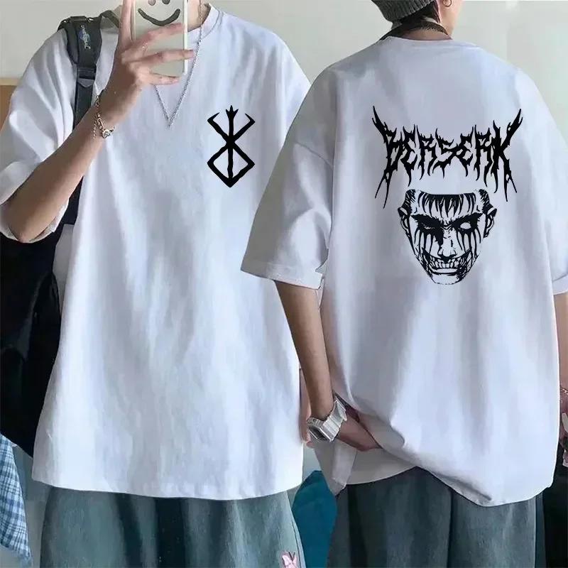 Plus Size Japanese Anime Harajuku Berserk Guts Eyes Print Funny T Shirt Graphic T-shirt Manga Streetwear Tshirt Top Hip Hop Tees