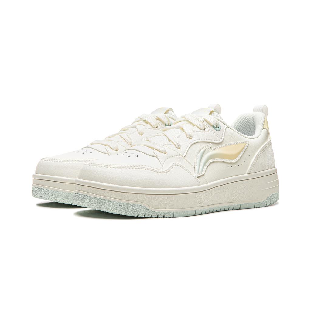 Li Ning Tianji Soft Low top Skateboard Shoes Women's White Yellow AGCW068-2