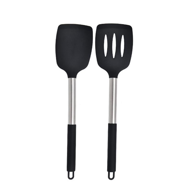 Food Grade Silicone Spatula Heat Resistant Non-Stick Anti-Scratch Kitchen Cooking Utensil for Frying Fish Eggs Multi-Purpose