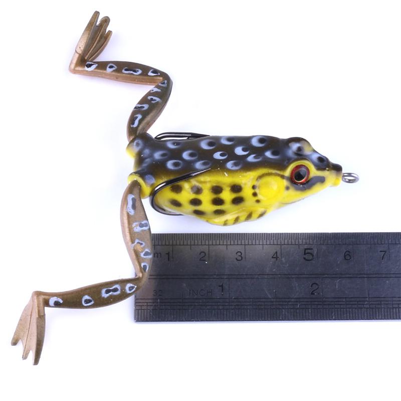 HENGJIA Pack of 5 Topwater Floating Frog Bait Fishing Lures Kit Plastic Artificial Bait with Box