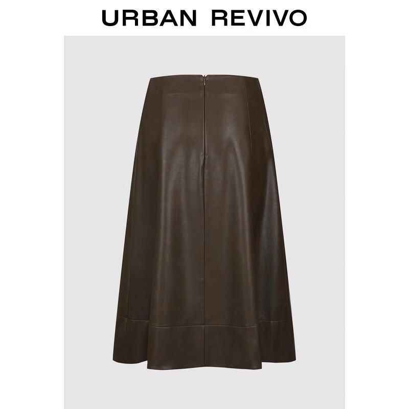 UR2025 Women s Retro PU A-Line Skirt L
