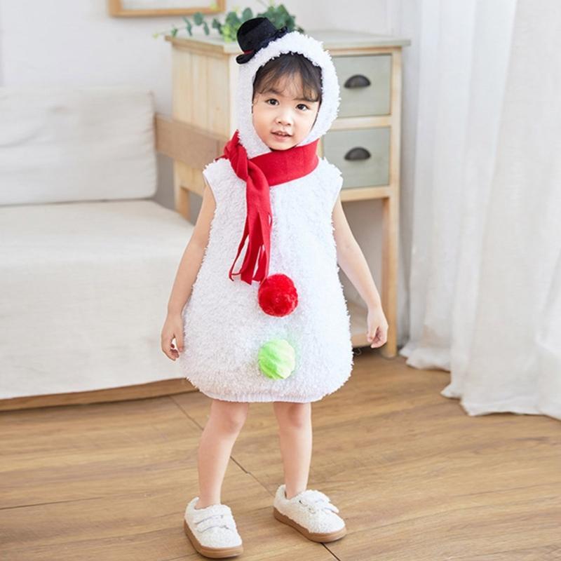 Baby Snow Man Costume Snow Girl Costume, Toddler Christmas Snowman Costume Novelty Fancy Dress Snow Girl Costume