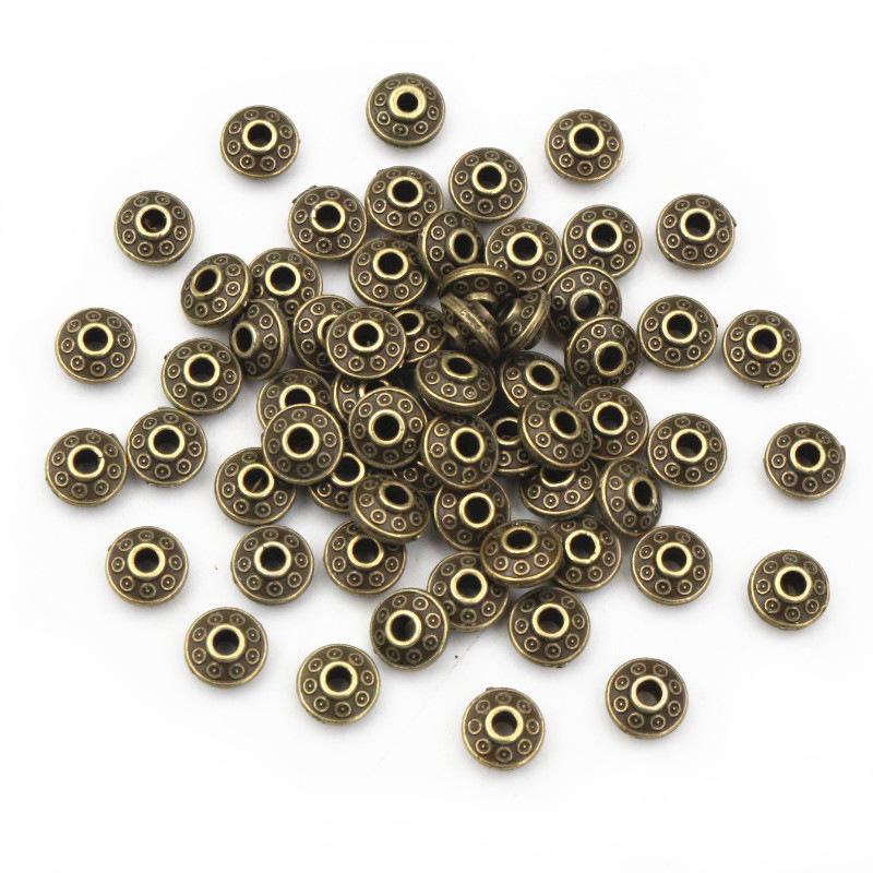 50-Piece Pack: 6x6x3.5mm Handmade Spacer Beads for DIY Jewelry Making