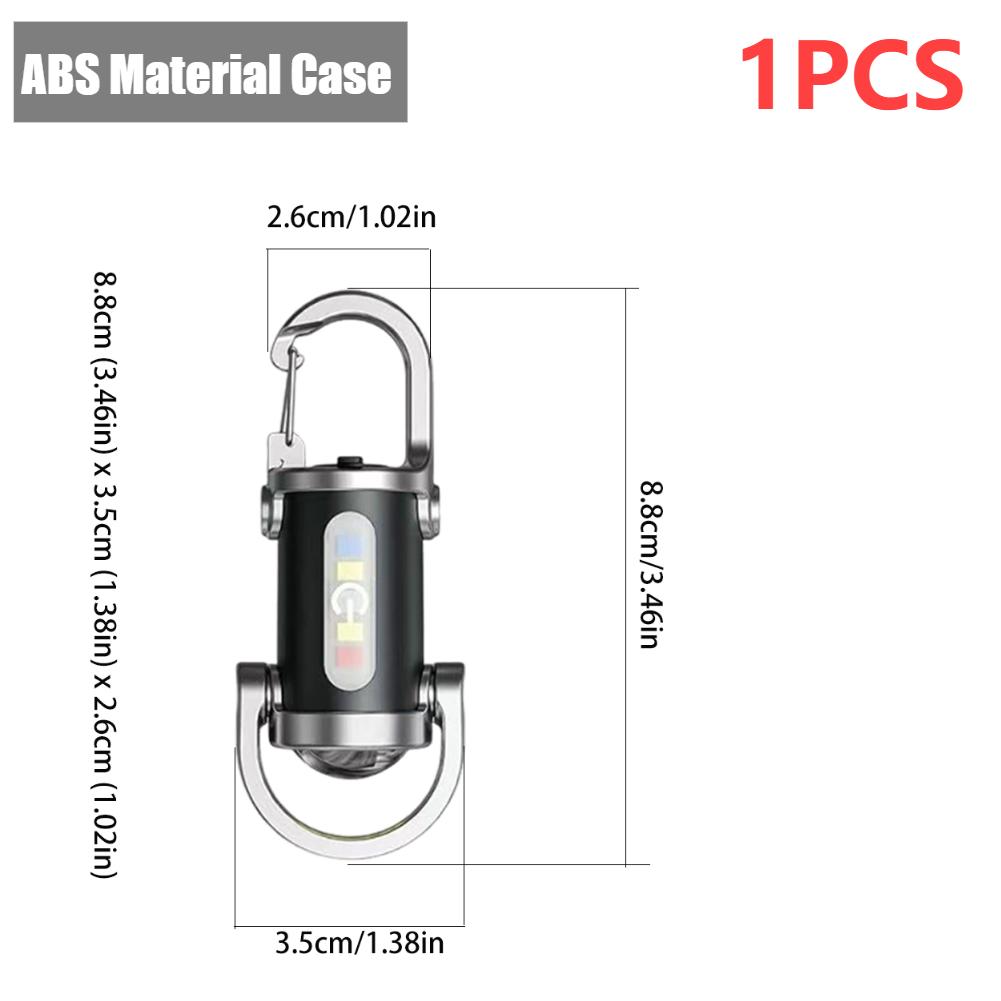 Mini COB Work Light Rechargeable LED Flashlight 7 Modes Emergency Keychain Light Waterproof Keyring Camping Hiking Pocket Lamp