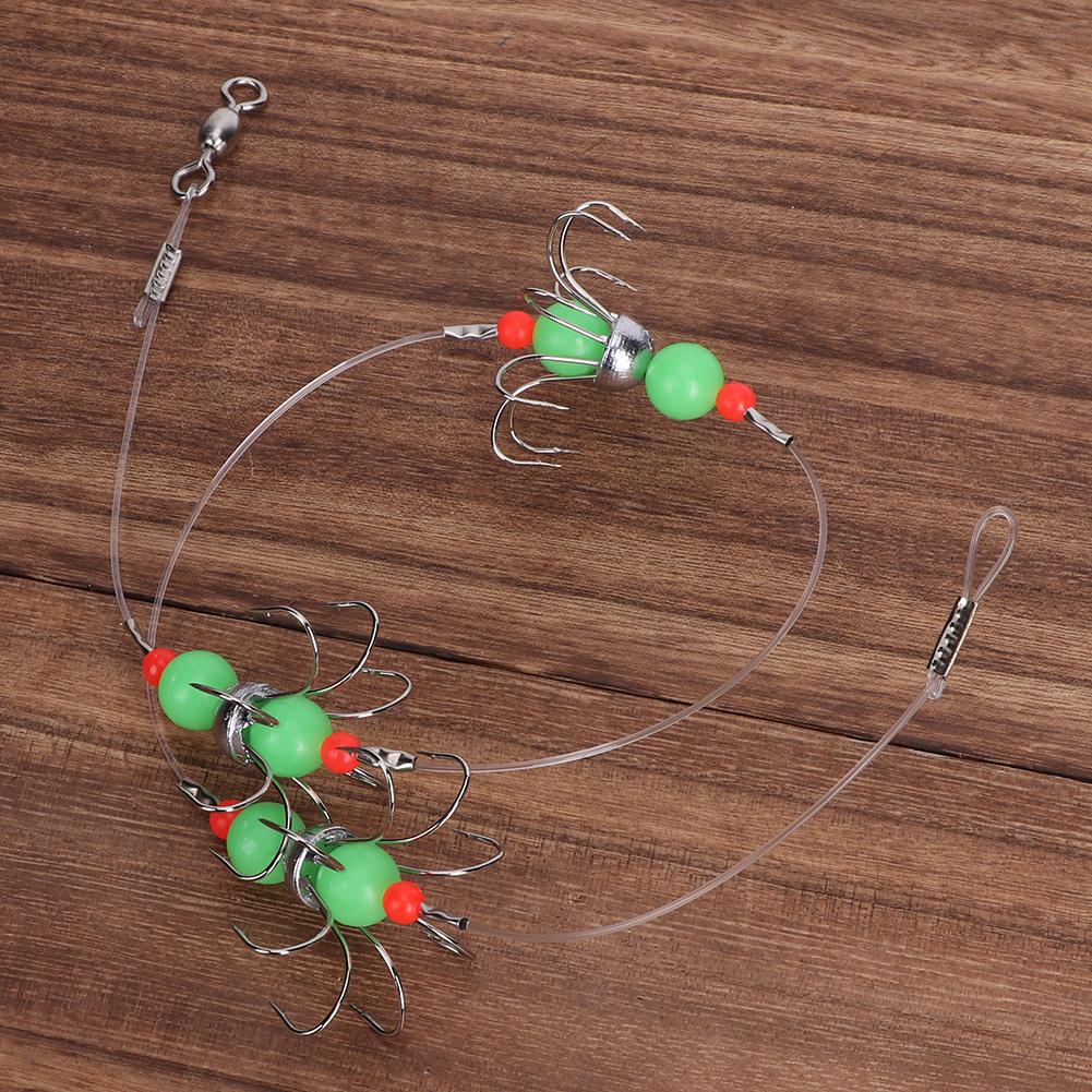 Luminous Squid String Hook   Fishhook Barbed Night Fishing Tackles Accessories