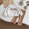 Popular Baby & Toddler Cotton Knitwear Set with Floral Chest Embroidery, Autumn/Winter Outerwear