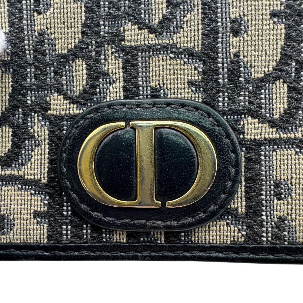 Dior compact Oblique canvas Montagne 30 Tri-fold wallet Navy canvas Women Used