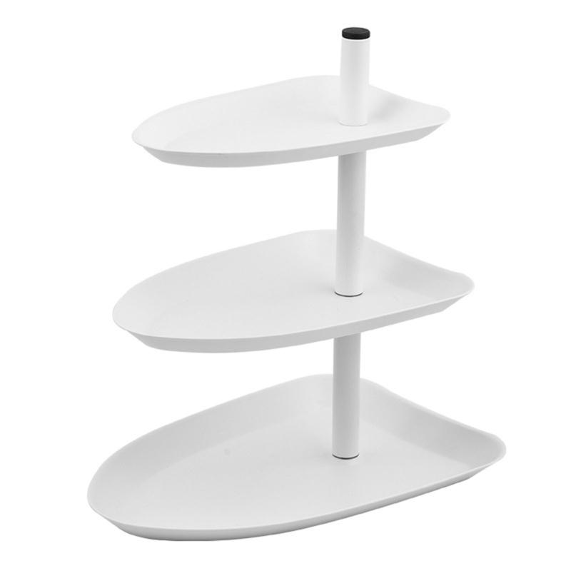 Practical Party Serving Plate Multilayer Snacks Fruits and Pastries Holder 430Stainless Steel Kitchen Display Shelf белый