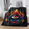 1pc Eye Printing Lightweight Flannel Blanket, Comfortable and Warm Blanket, for Camping Sofa Bed and Couch Office, Suitable for Gift Blankets