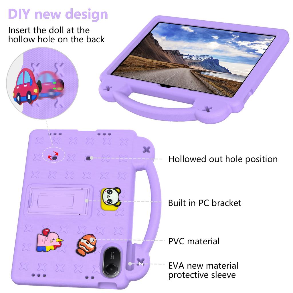 For Xiaomi Redmi Pad 2 Case Kids Cartoon Patterns Hand Grip Kickstand Tablet EVA Cover