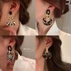 Real Gold Electroplated Silver Needle Leopard Print Star Circle Earrings European and American Trend Design Earrings Temperament Atmosphere Earrings