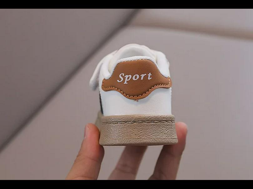 Dětské tenisky s mušlí: Měkká podrážka & suchý zip, ležérní pro kluky a holky (Věk 1–6 let)