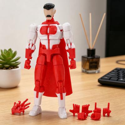 3D Printed Action Figure with Accessories Posable Cartoon Character Model Movable Joints Figure Decoration Collectible Gift for Animation Lovers