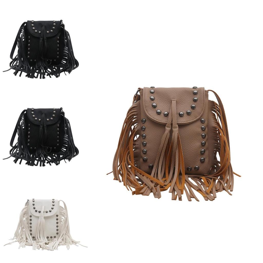 Retro Pu Small Crossbody Bag With Chain And Tassels For Daily Use