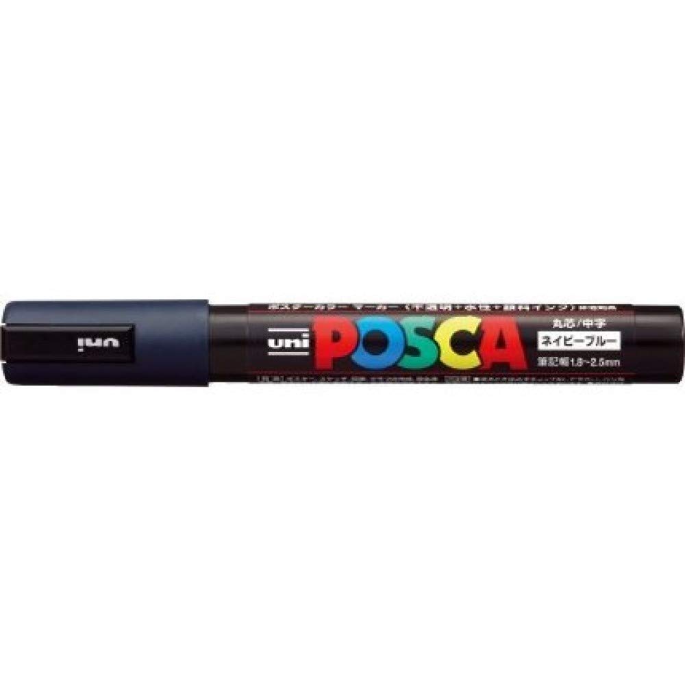 Mitsubishi Pencil Posca Medium Navy of Tip, PC-5M, Blue, PC5M.9 (Pack 10)