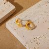 Trendy 316 Stainless Steel C-Shaped Hollow Hoop Earrings Zircon Sparkling 18K Gold Plated Lilia Women Party Occasion