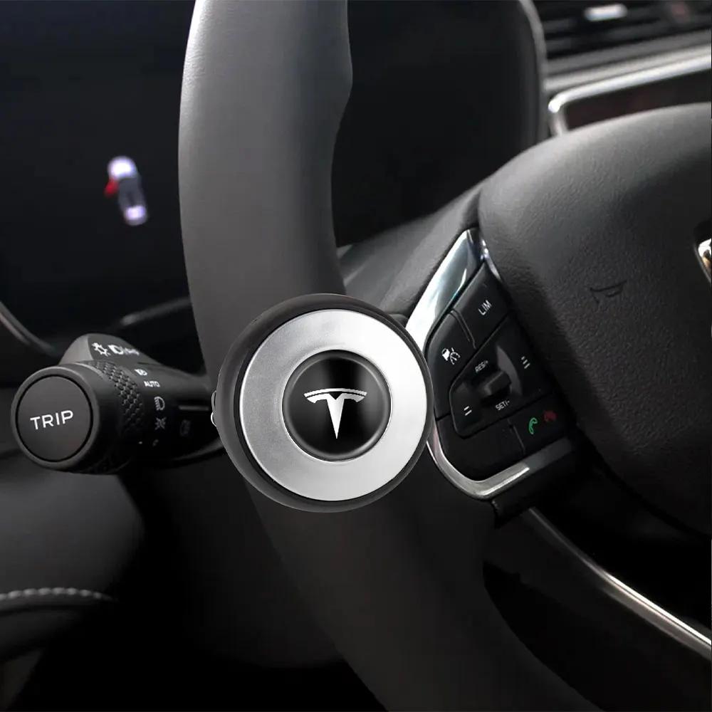 Car Sticker 2025 Hot Car Steering Wheel Booster Spinner Knob Bearing Power Handle Saving Kit For Tesla Model 3 S X Model Y Roads
