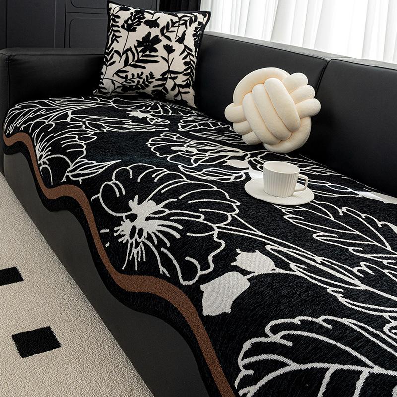 

Подушка для дивана неправильной формы, универсальная для всех сезонов, ретро и высококлассная новая кожаная подушка для сиденья дивана, нескользящее покрывало-полотенце 90*70cm