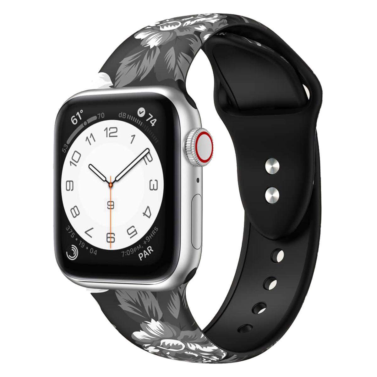 

M Size Watch Strap for Apple Watch Series 10 42mm/9 8 7 41mm/SE (2023) SE (2022) SE 6 5 4 40mm/3 2 1 38mm Silicone Strap Pattern Printed Wrist Band Sunflower