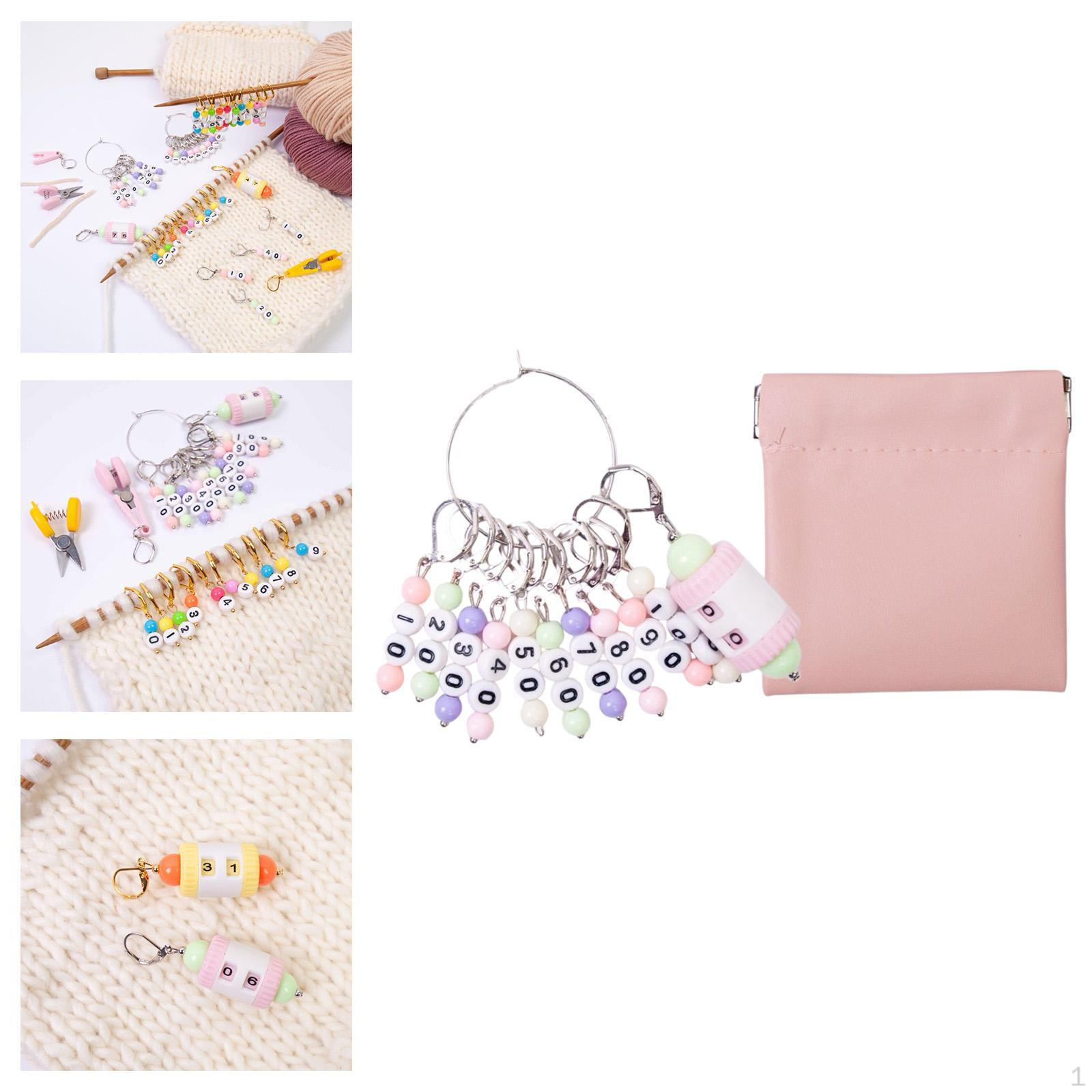 

Маркер для вязания Крючок Многофункциональный Многоразовый с Сумкой для хранения DIY Проекты Шитье Silver B