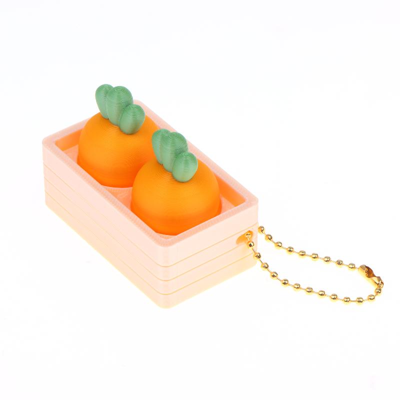 Creative Cute Fruit 2/4-Square Button Keychain Kids Portable Stress Relief Toy Charm Couple Bag Ornament