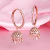 Charming Estele Jhumki Earrings for Women In Rose Gold Plated and CZ
