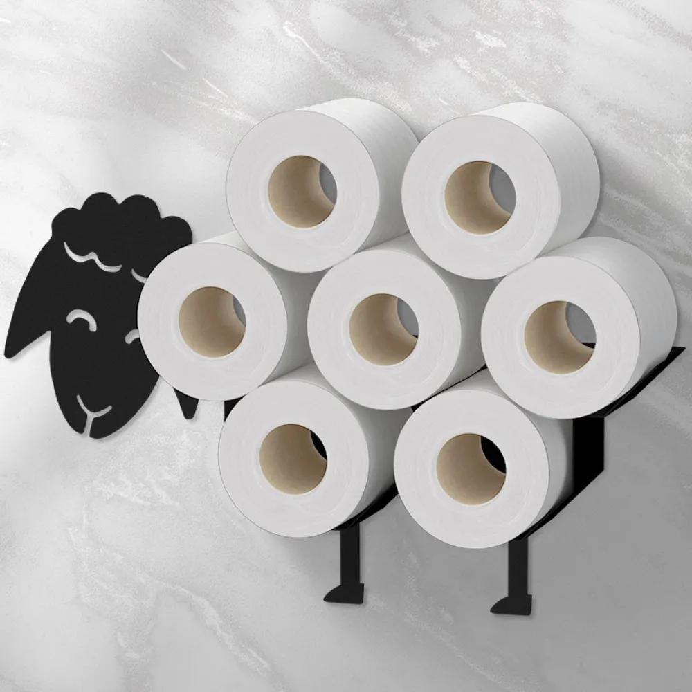 Holder stand hanger shelf for toilet paper rolls sheep lamb bathroom