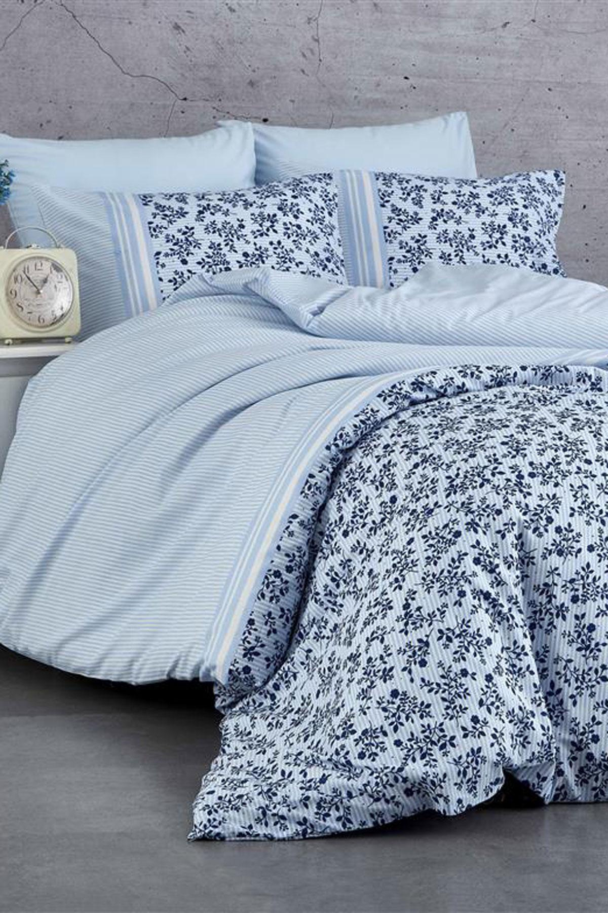 

Double Duvet Cover Set Cotton Blue Dream Flowers