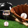 24 Stück Sportball-Basis-Memo-Clips Baseballförmige Metall-Draht-Tisch nummernhalter Baseballkartenhalter Runde Platzkartenständer