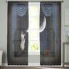Cat Playing In A Window Sheer Curtains For Living Room Kids Bedroom Tulle Curtains Kitchen Window Treatment Drapes