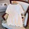 Women's Plus Size Slimming Round Neck Mid-Length Short-Sleeve T-Shirt (Sizes 200-350 jin, Style 6509)