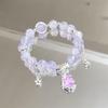 Trendiges Sternenhimmel Perlenarmband für Damen Süßes Fünfzackstern Anhänger Armband Freundschaftsschmuck Geschenk