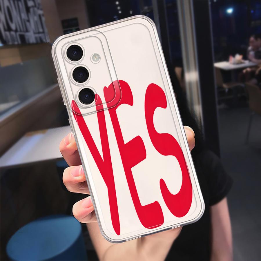 Personality Yes No Phone Cover Case for Samsung Galaxy A57 A25 A51 A34 A35 A52 A26 A24 A36 A37 A52 A17 A54 A15 A14 A16 A55 A56